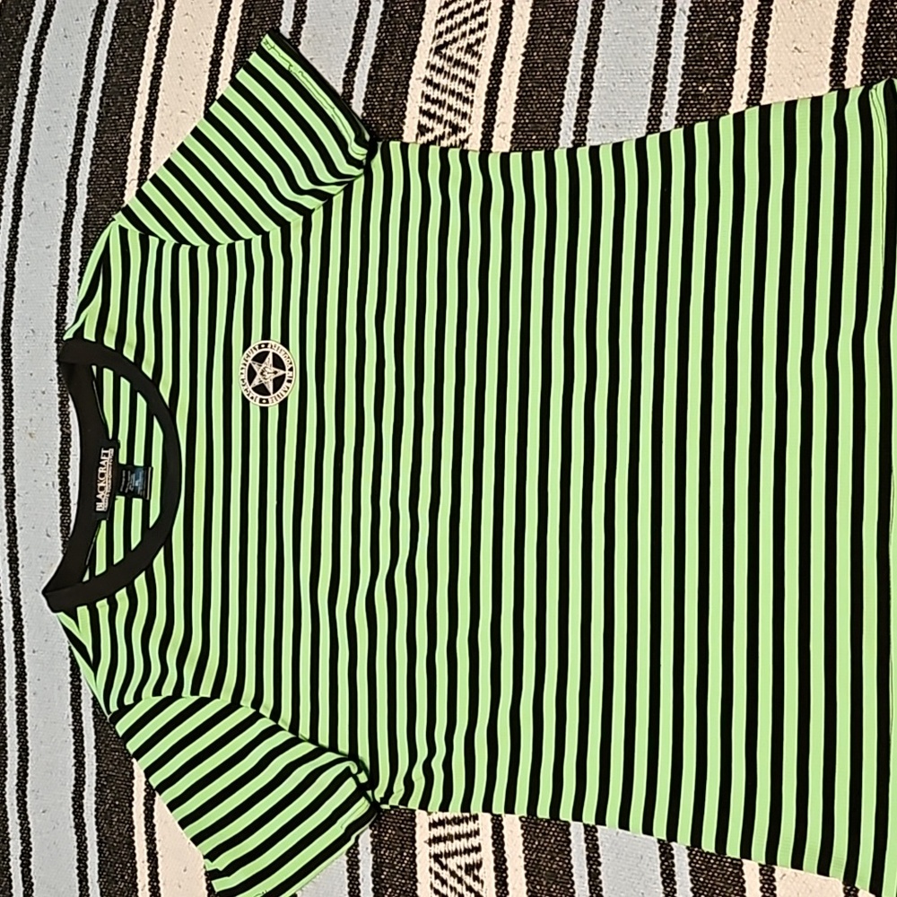 Blackcraft Green and Black striped stretch shirt